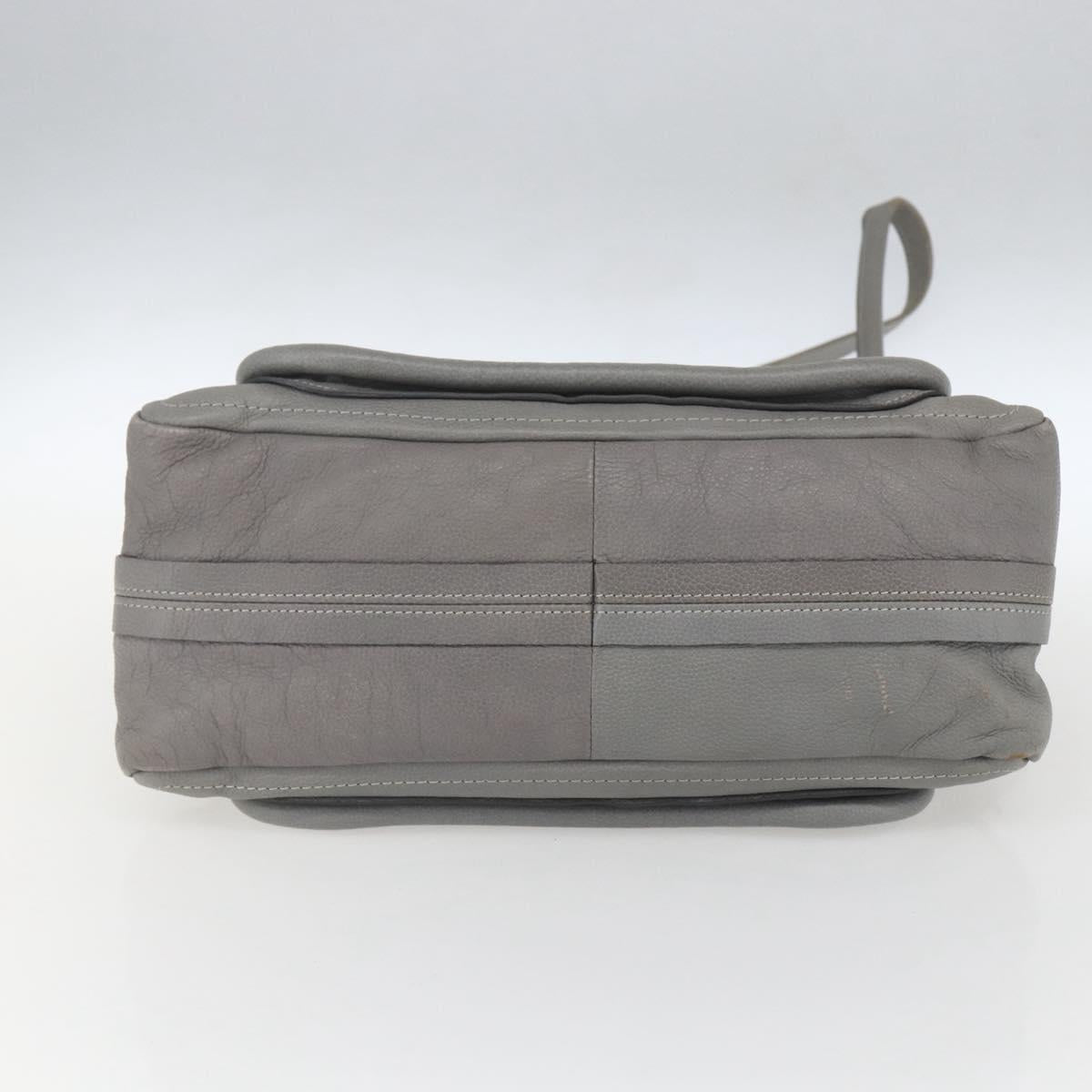 Chloe Paraty Hand Bag Leather 2way Gray Gold Auth ka1384