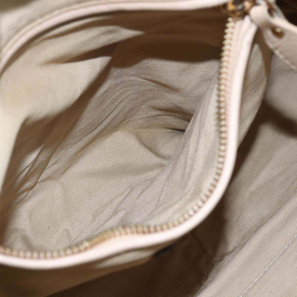 Chloe Paraty Hand Bag Leather 2way Gray Gold Auth ka1384