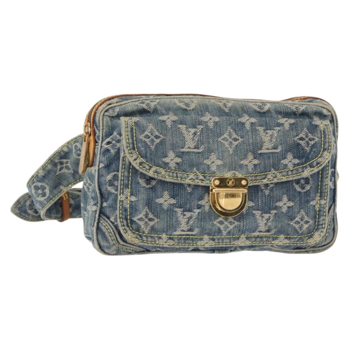 LOUIS VUITTON Monogram Denim Bum Bag Shoulder Bag Blue M44741 LV Auth ka139V