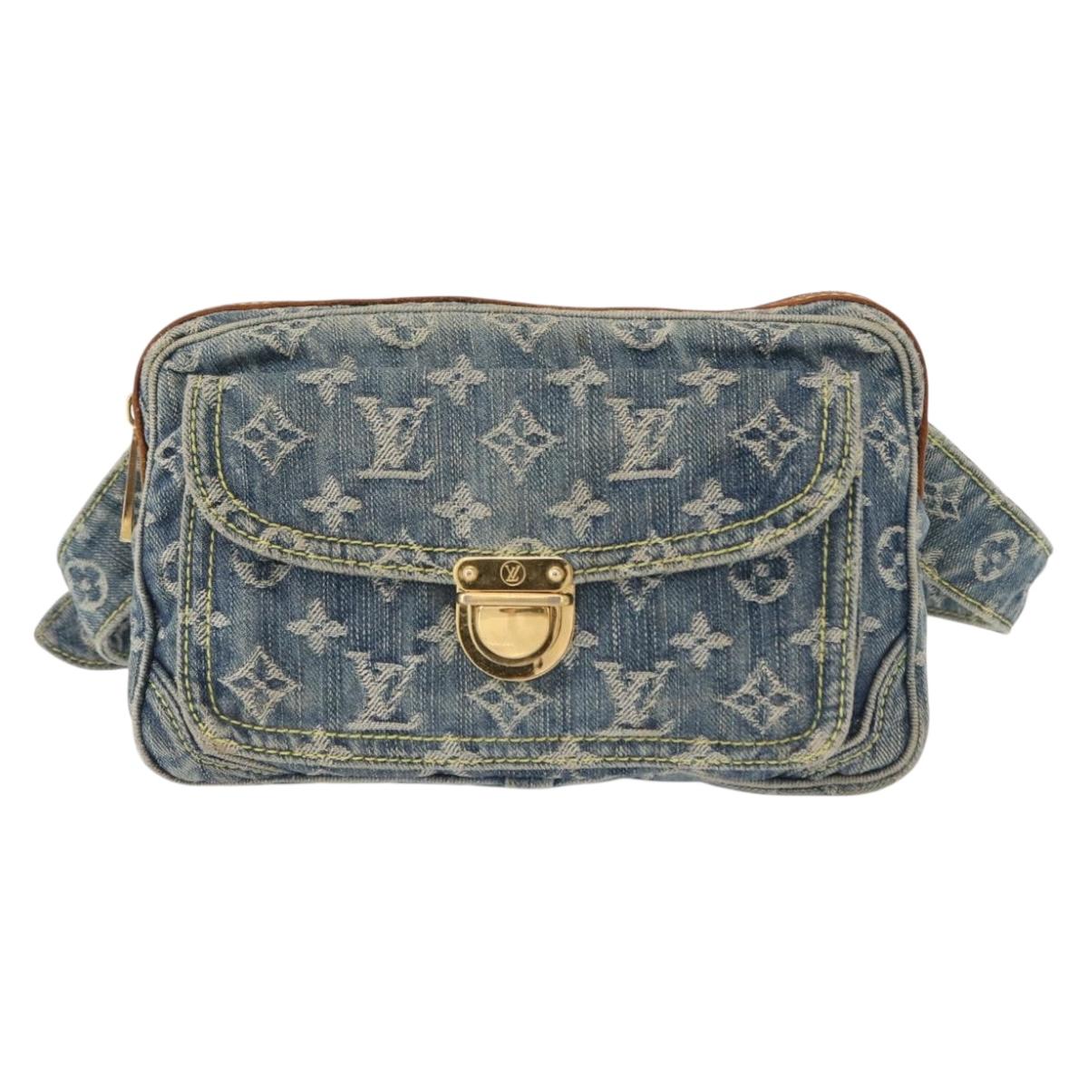 LOUIS VUITTON Monogram Denim Bum Bag Shoulder Bag Blue M44741 LV Auth ka139V