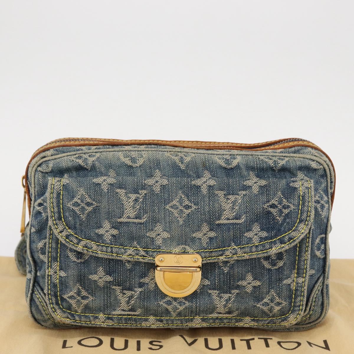 LOUIS VUITTON Monogram Denim Bum Bag Shoulder Bag Blue M44741 LV Auth ka139V