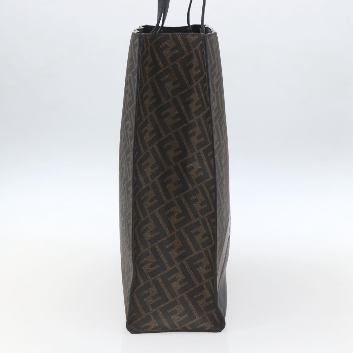 FENDI Zucca Canvas Tote Bag Black Brown Auth ka1401M