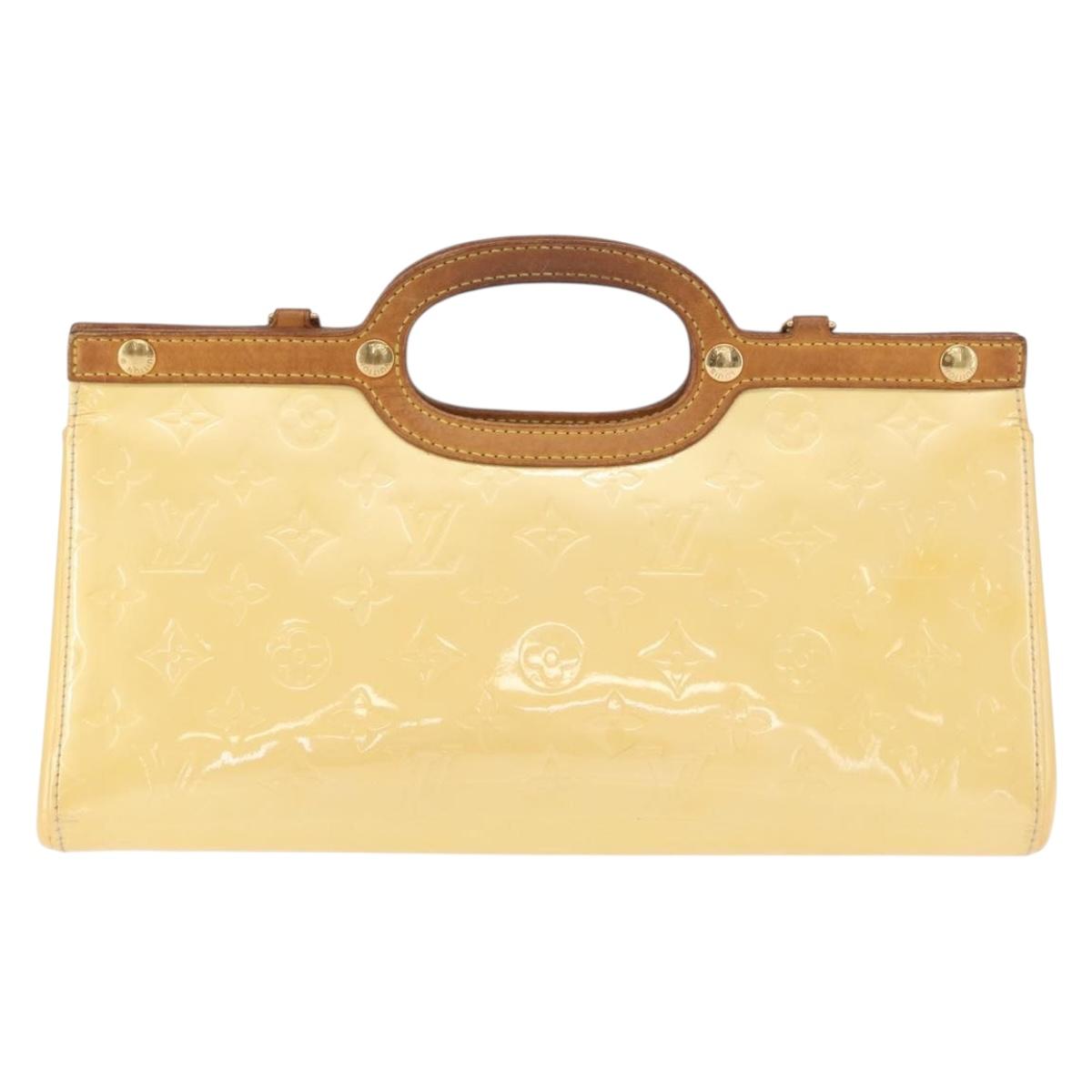 LOUIS VUITTON Monogram Vernis Roxbury Drive Hand Bag Perle M91374 Auth ka1409