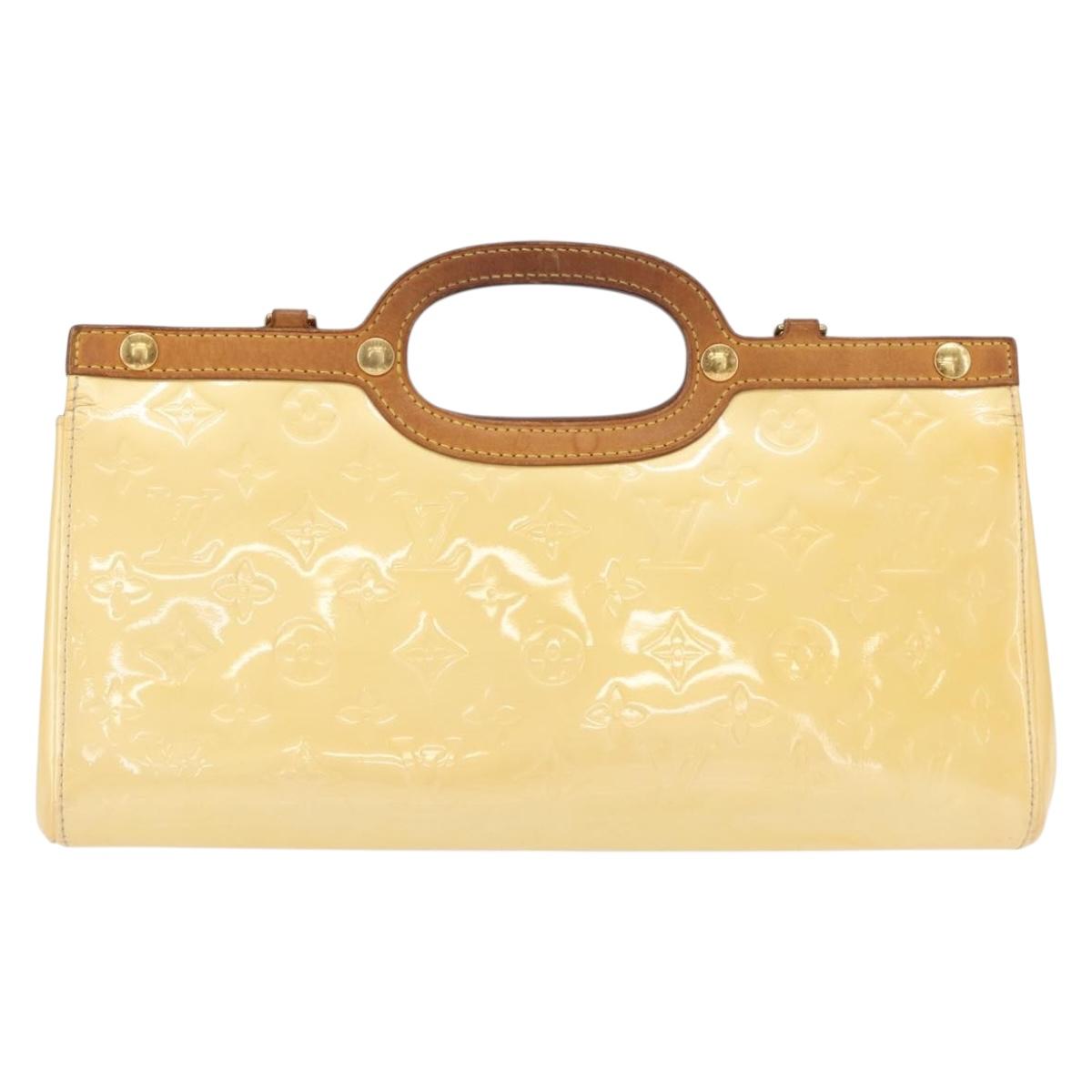 LOUIS VUITTON Monogram Vernis Roxbury Drive Hand Bag Perle M91374 Auth ka1409