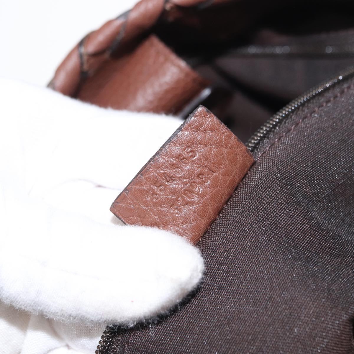 GUCCI Tote Bag Leather Brown Gold 354665 Auth ka141