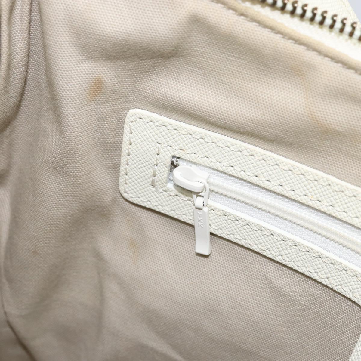 BURBERRY Nova Check Shoulder Bag Canvas White Silver Auth ka142