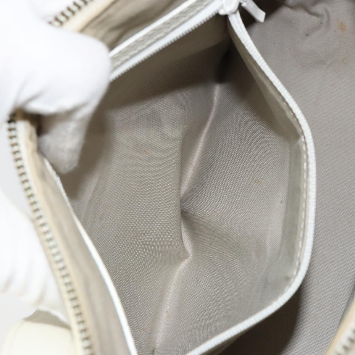 BURBERRY Nova Check Shoulder Bag Canvas White Silver Auth ka142