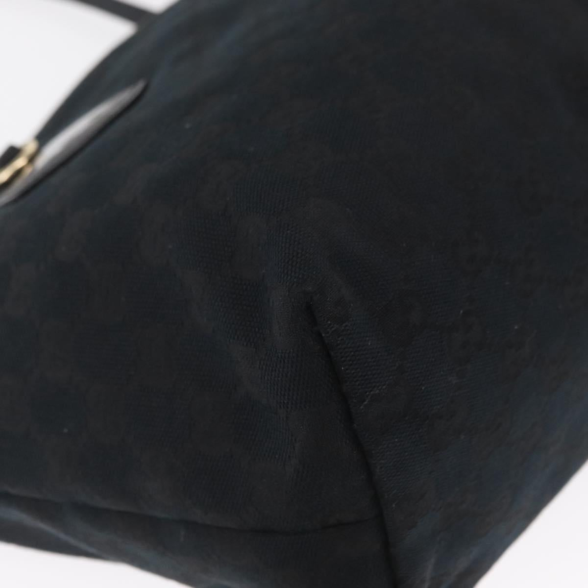 GUCCI GG Canvas Tote Bag Black Gold 211976 Auth ka1421
