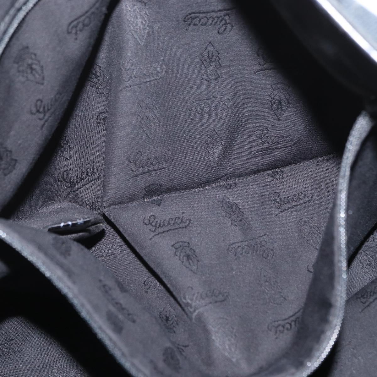 GUCCI GG Canvas Tote Bag Black Gold 211976 Auth ka1421