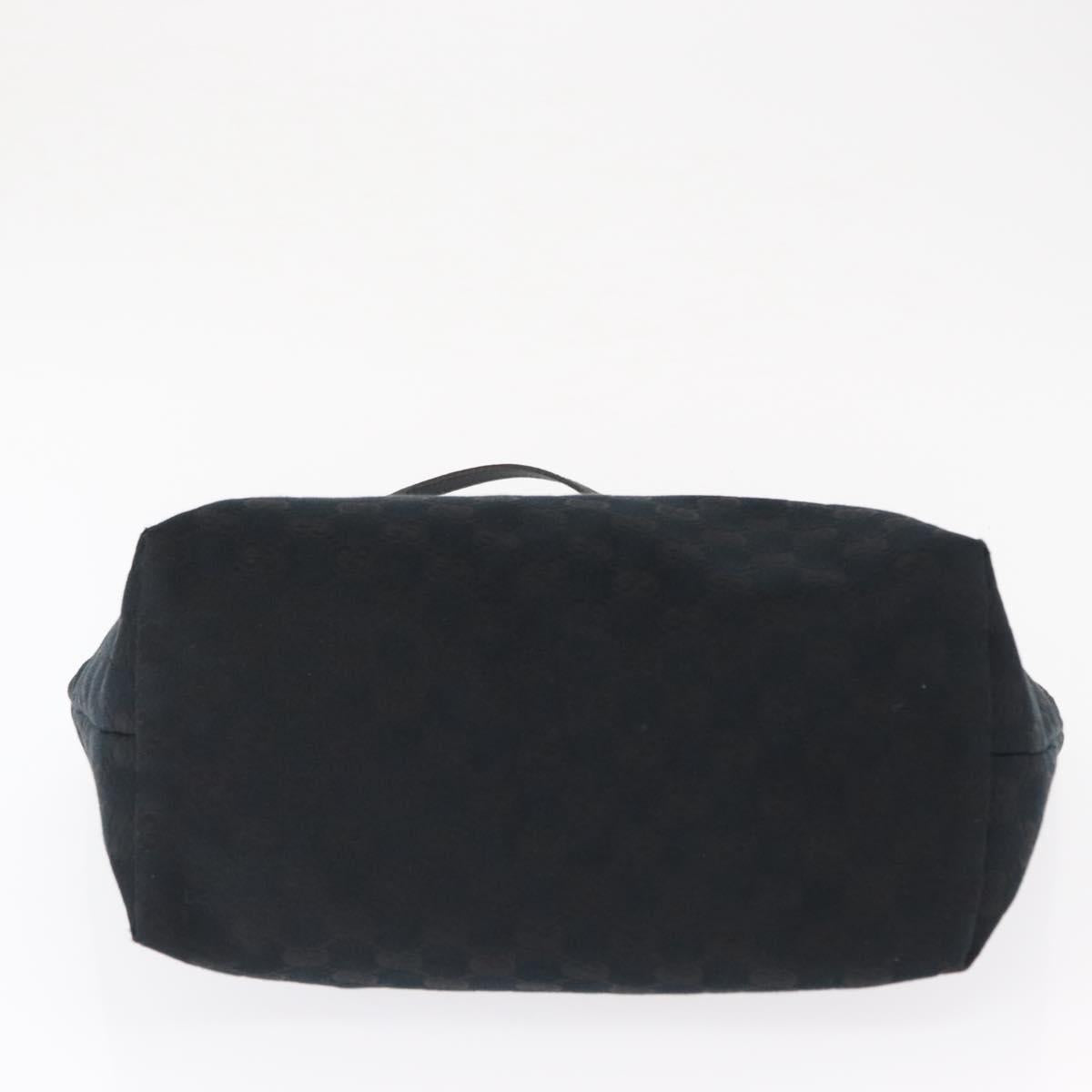 GUCCI GG Canvas Tote Bag Black Gold 211976 Auth ka1421