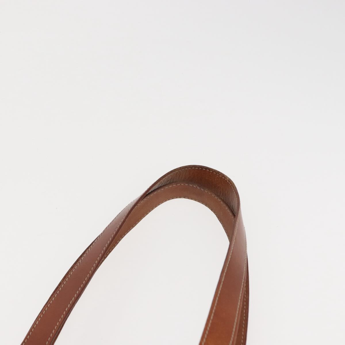 CELINE Macadam Canvas Tote Bag PVC Leather Brown Gold Auth ka1426