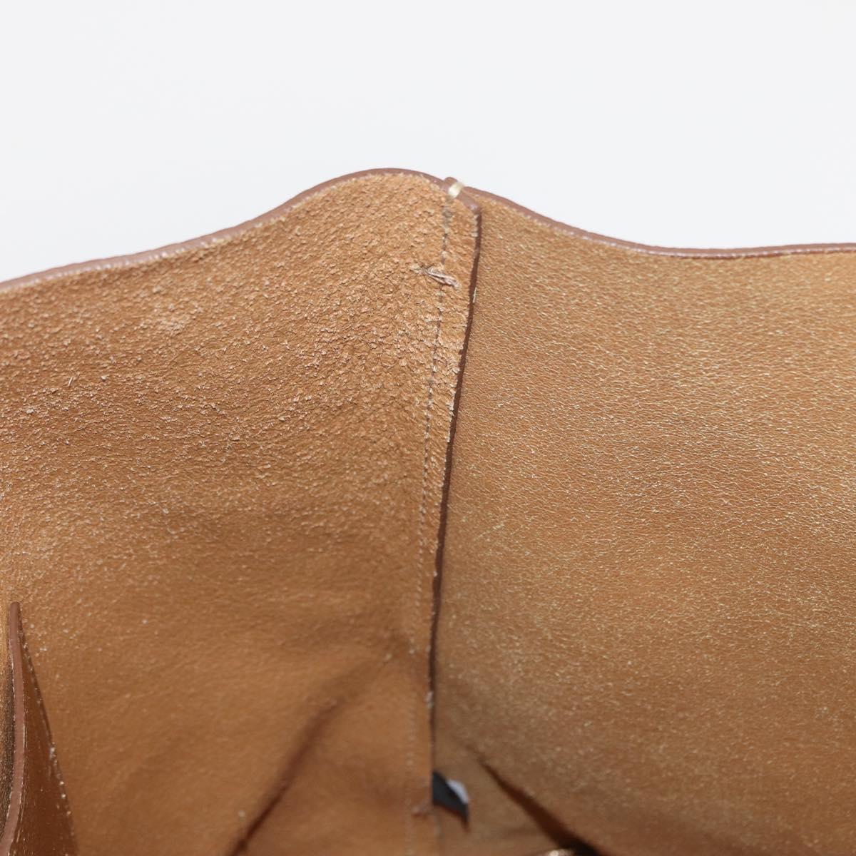 PRADA Tote Bag Leather Gold Tone Auth ka143