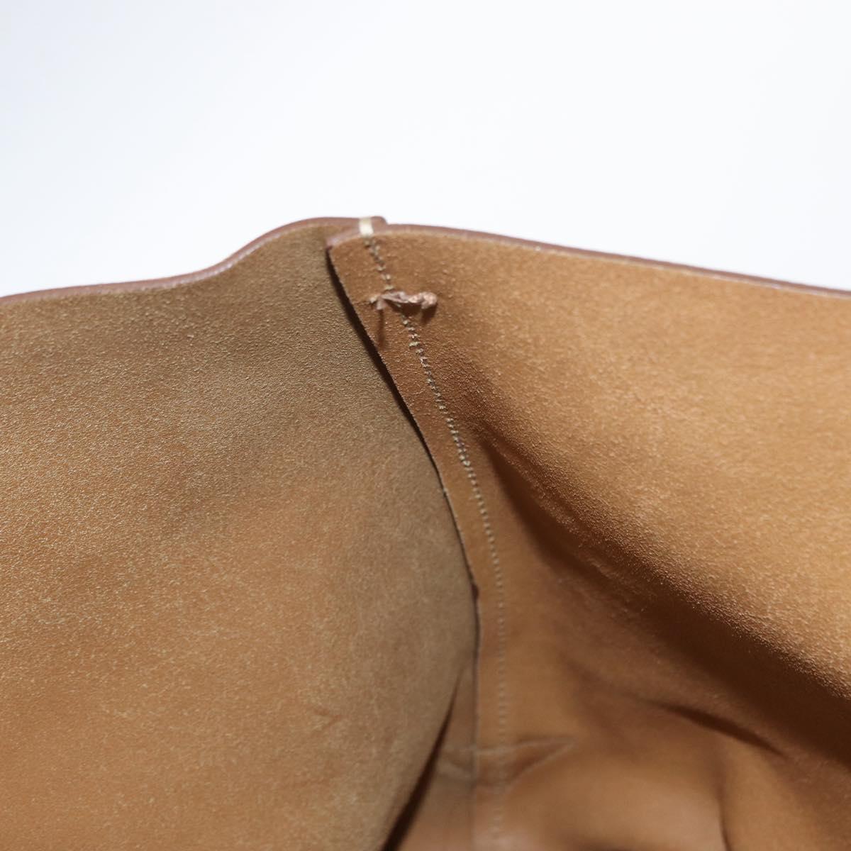 PRADA Tote Bag Leather Gold Tone Auth ka143