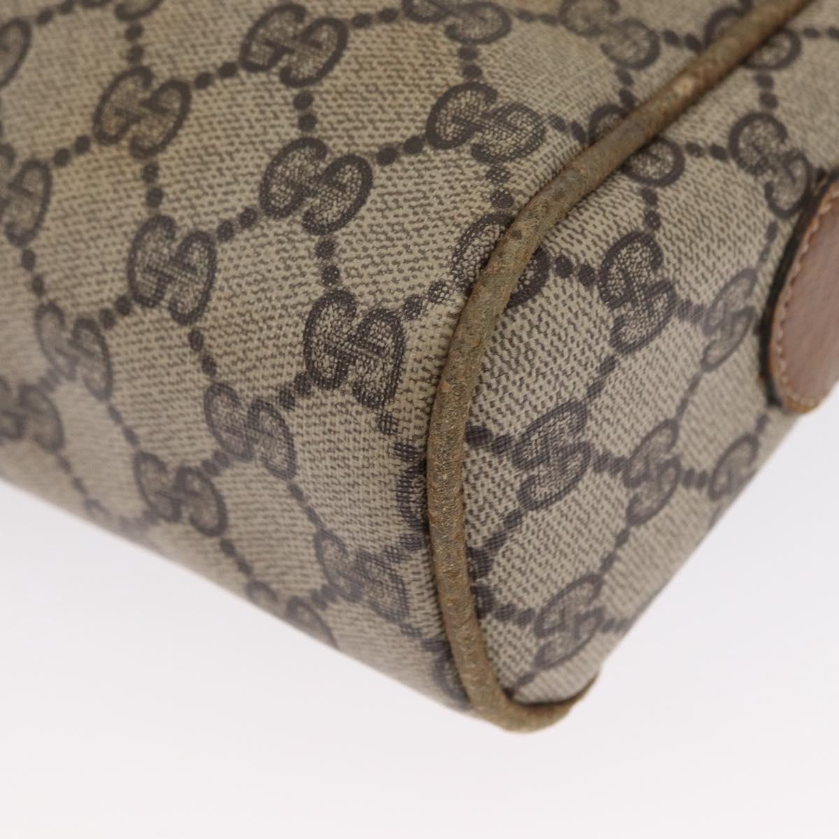 GUCCI GG Supreme Web Sherry Line Shoulder Bag PVC Beige Gold Red Auth ka1433