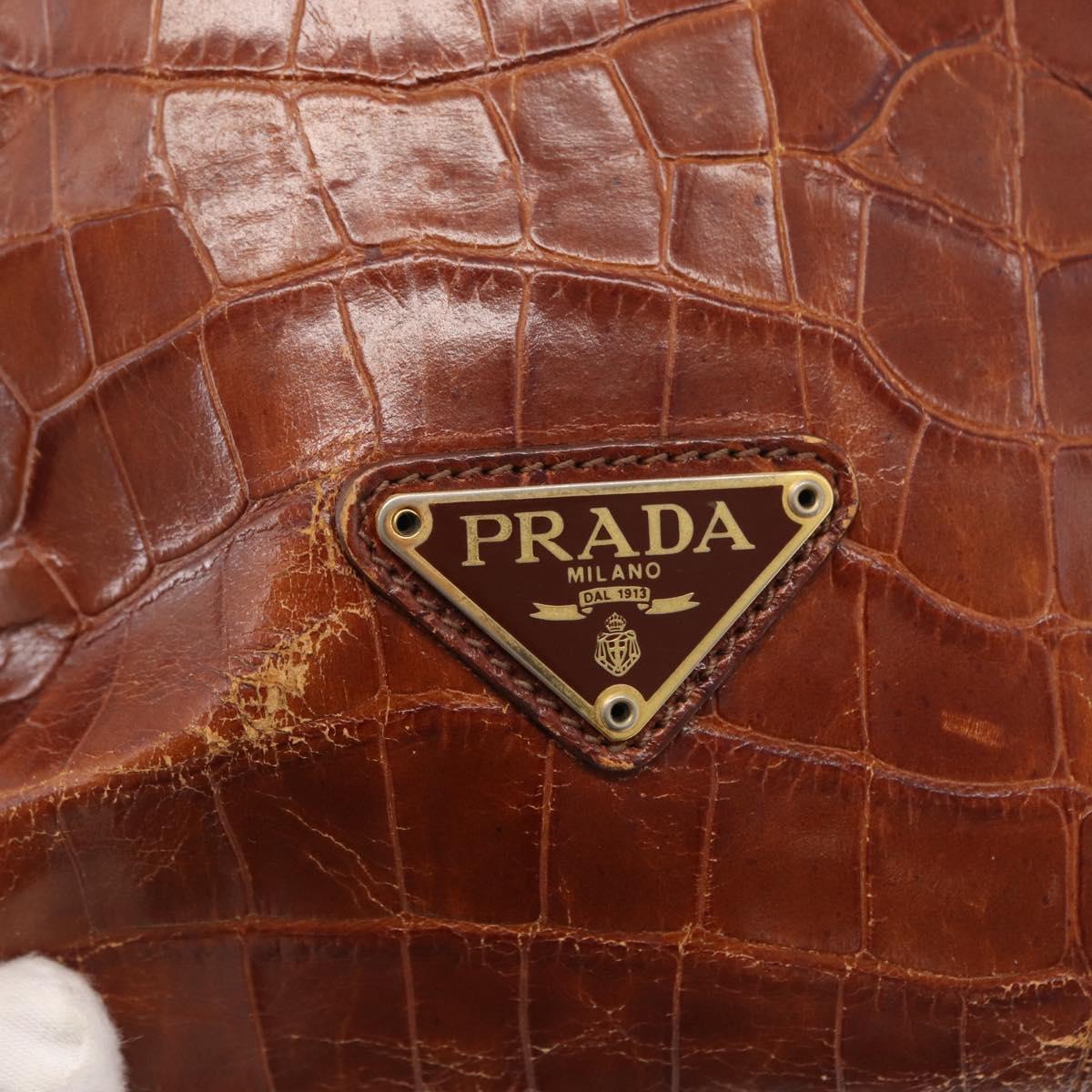 PRADA Shoulder Bag Nylon Leather Black Gold Auth ka1434