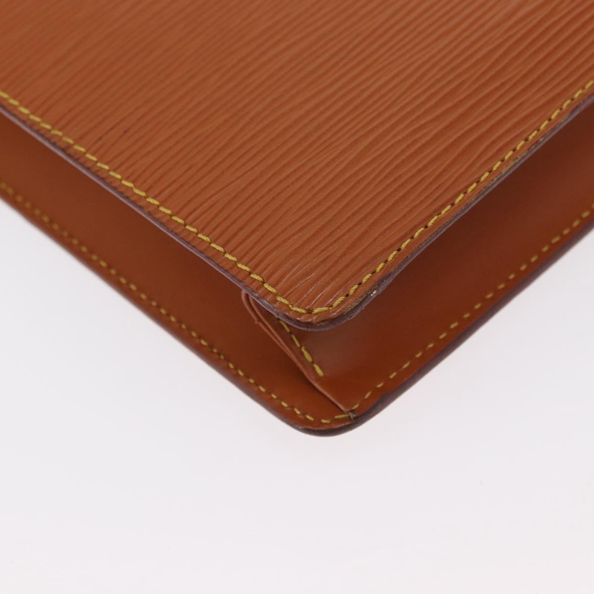 LOUIS VUITTON Epi Pochette Homme Bag Brown Zipangu Gold M52528 LV Auth ka1437