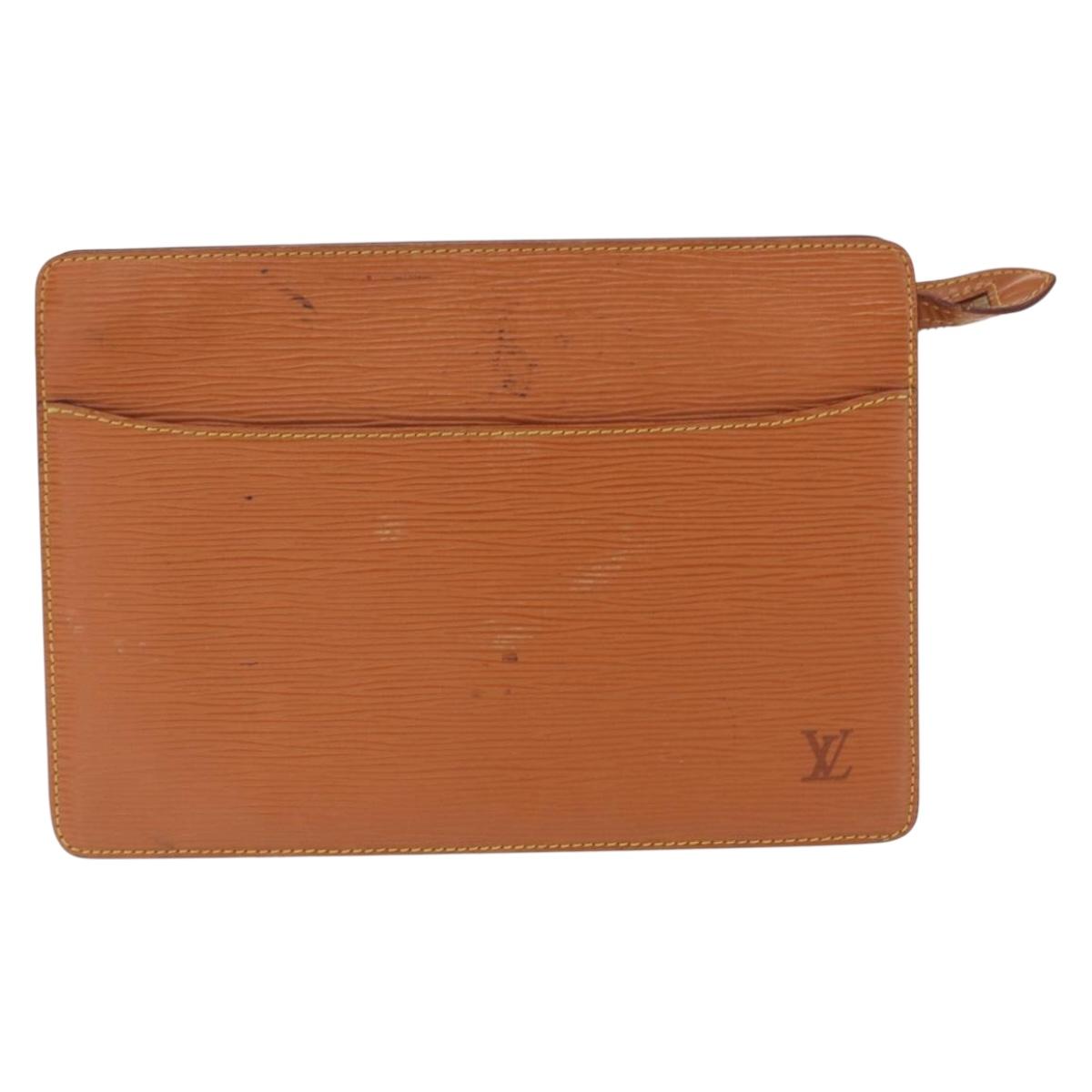 LOUIS VUITTON Epi Pochette Homme Bag Brown Zipangu Gold M52528 LV Auth ka1437