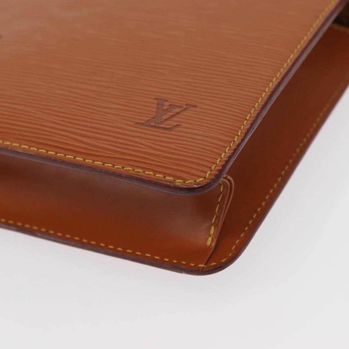 LOUIS VUITTON Epi Pochette Homme Bag Brown Zipangu Gold M52528 LV Auth ka1437