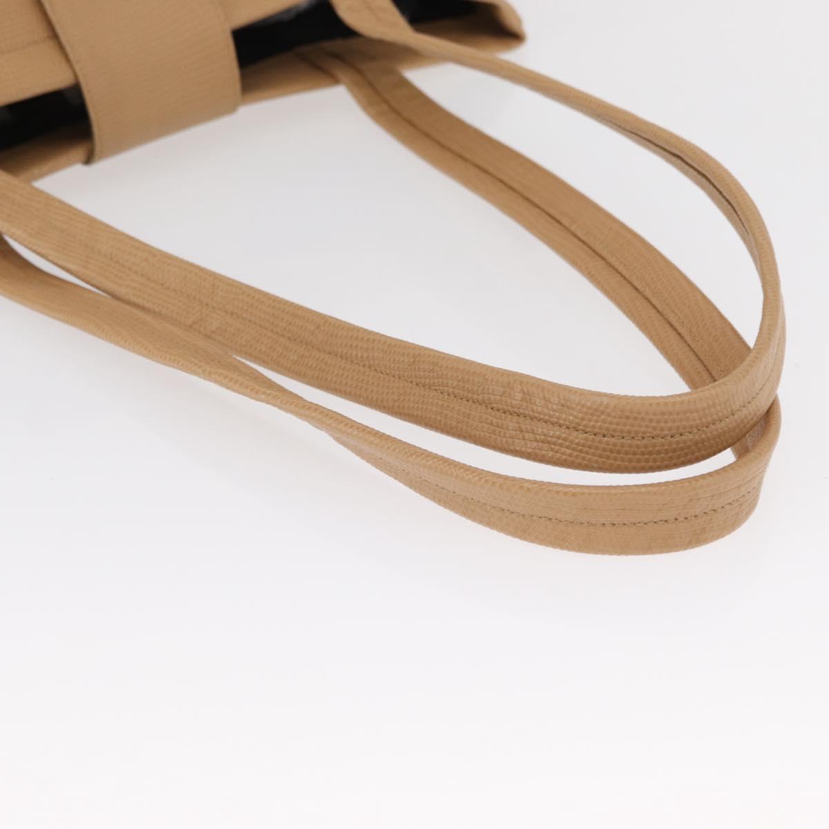 Salvatore Ferragamo Vala Tote Bag Leather Beige Gold Auth ka1447