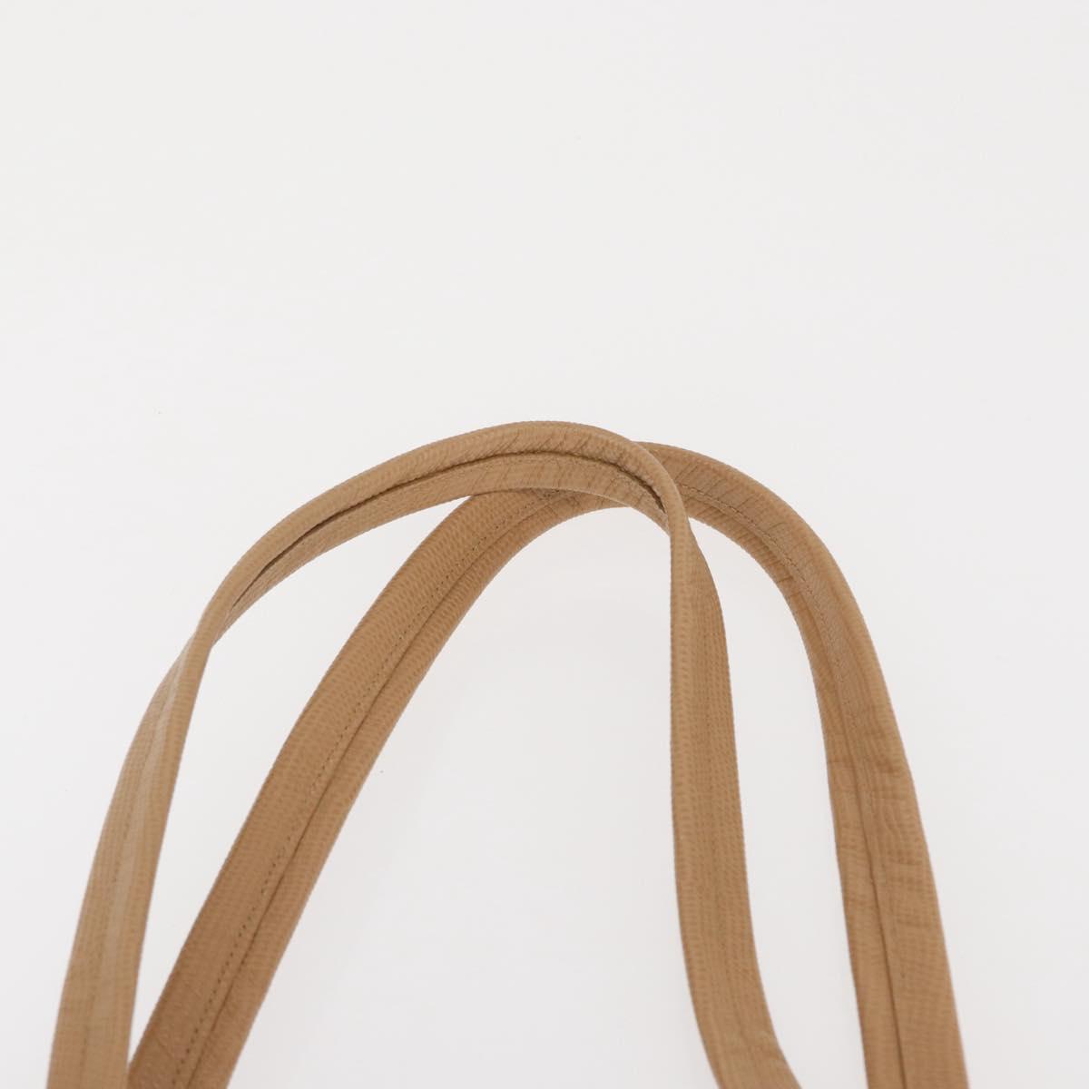Salvatore Ferragamo Vala Tote Bag Leather Beige Gold Auth ka1447