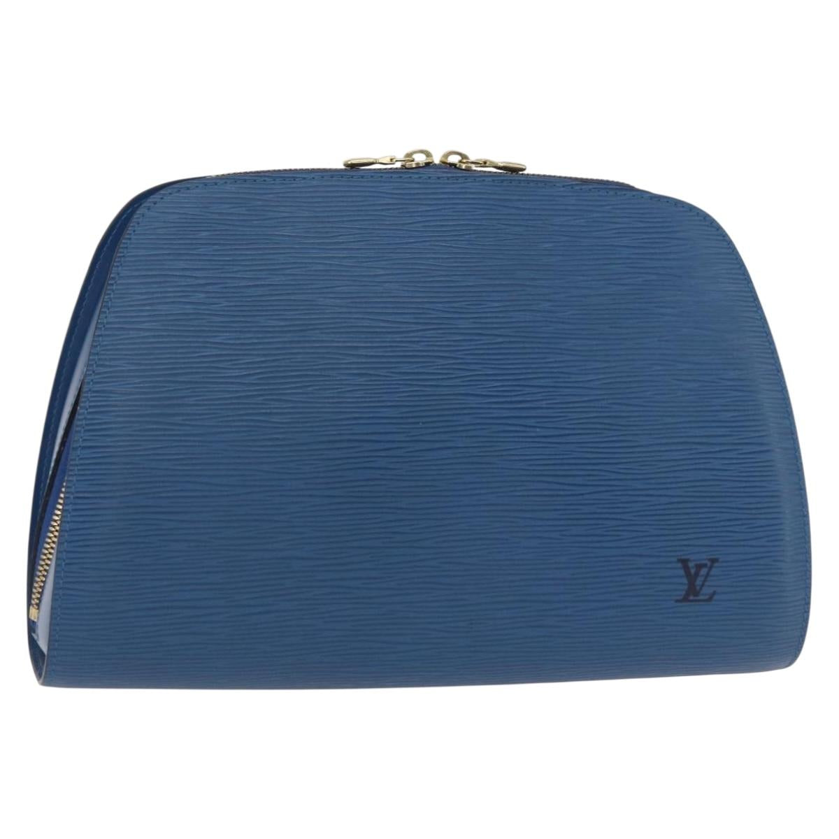 LOUIS VUITTON Epi Dauphine GM Pouch Blue M48435 LV Auth ka145