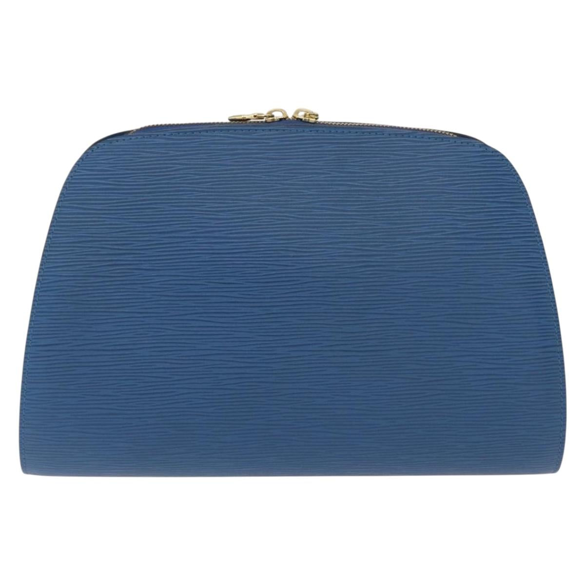 LOUIS VUITTON Epi Dauphine GM Pouch Blue M48435 LV Auth ka145