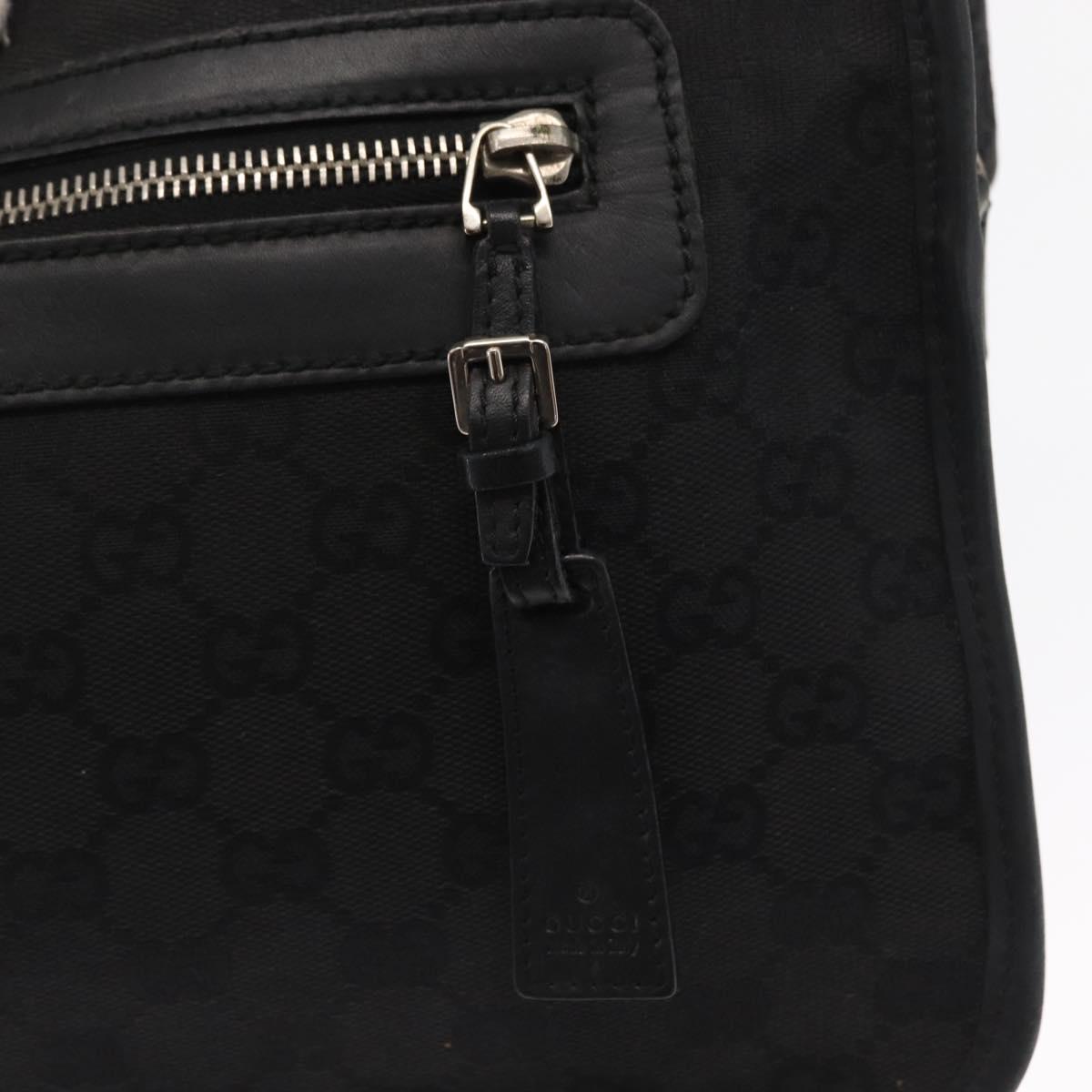 GUCCI GG Canvas Shoulder Bag Black Silver Auth ka1463