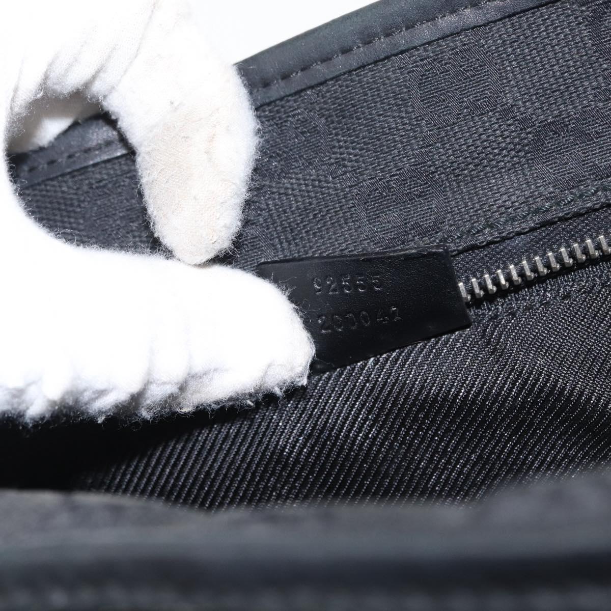 GUCCI GG Canvas Shoulder Bag Black Silver Auth ka1463