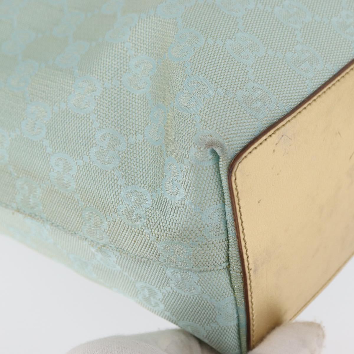 GUCCI GG Canvas Tote Bag Peppermint Gold 002 1099 Auth ka1465