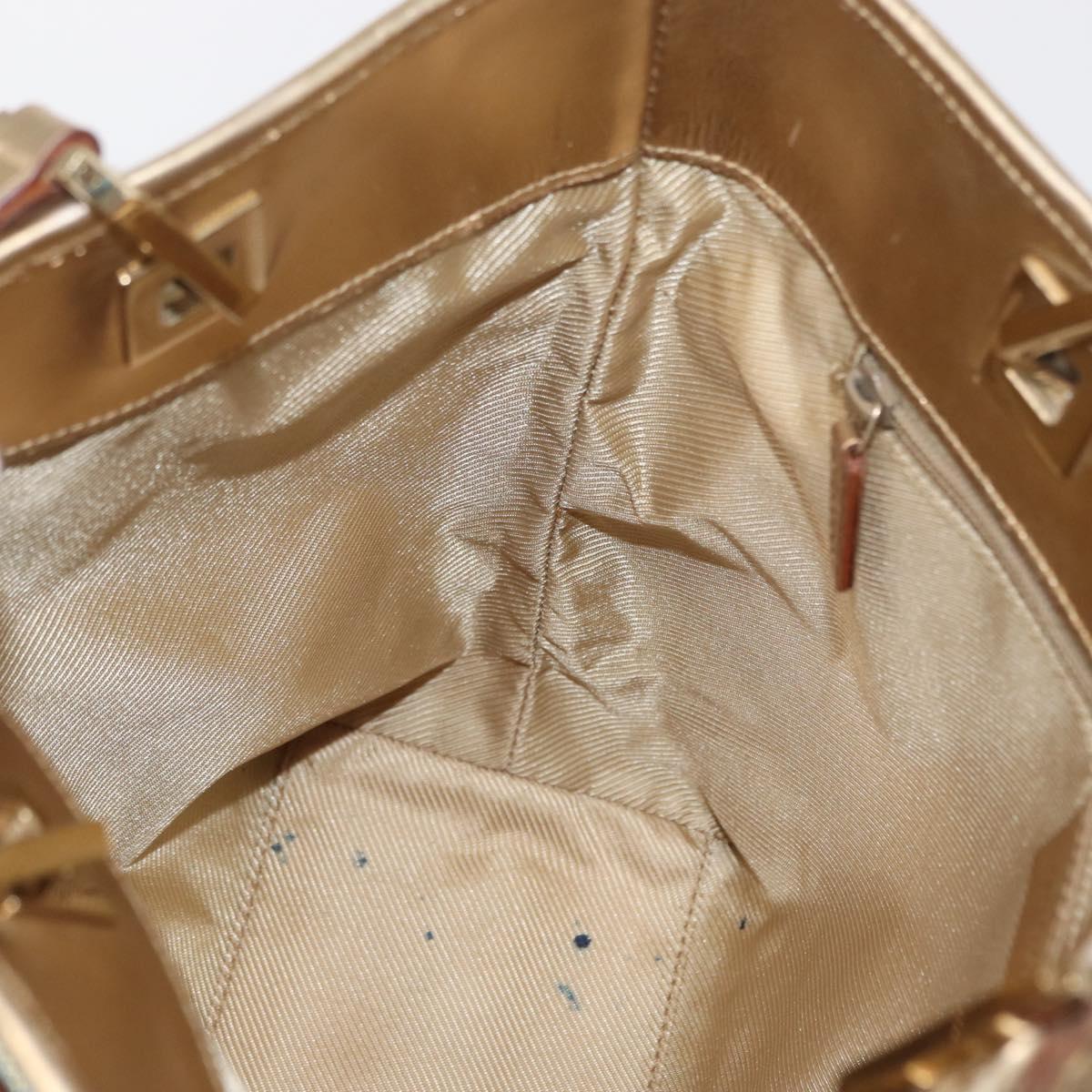 GUCCI GG Canvas Tote Bag Peppermint Gold 002 1099 Auth ka1465
