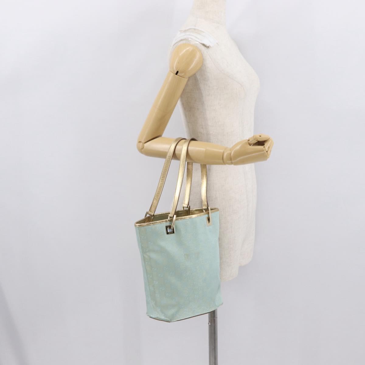 GUCCI GG Canvas Tote Bag Peppermint Gold 002 1099 Auth ka1465