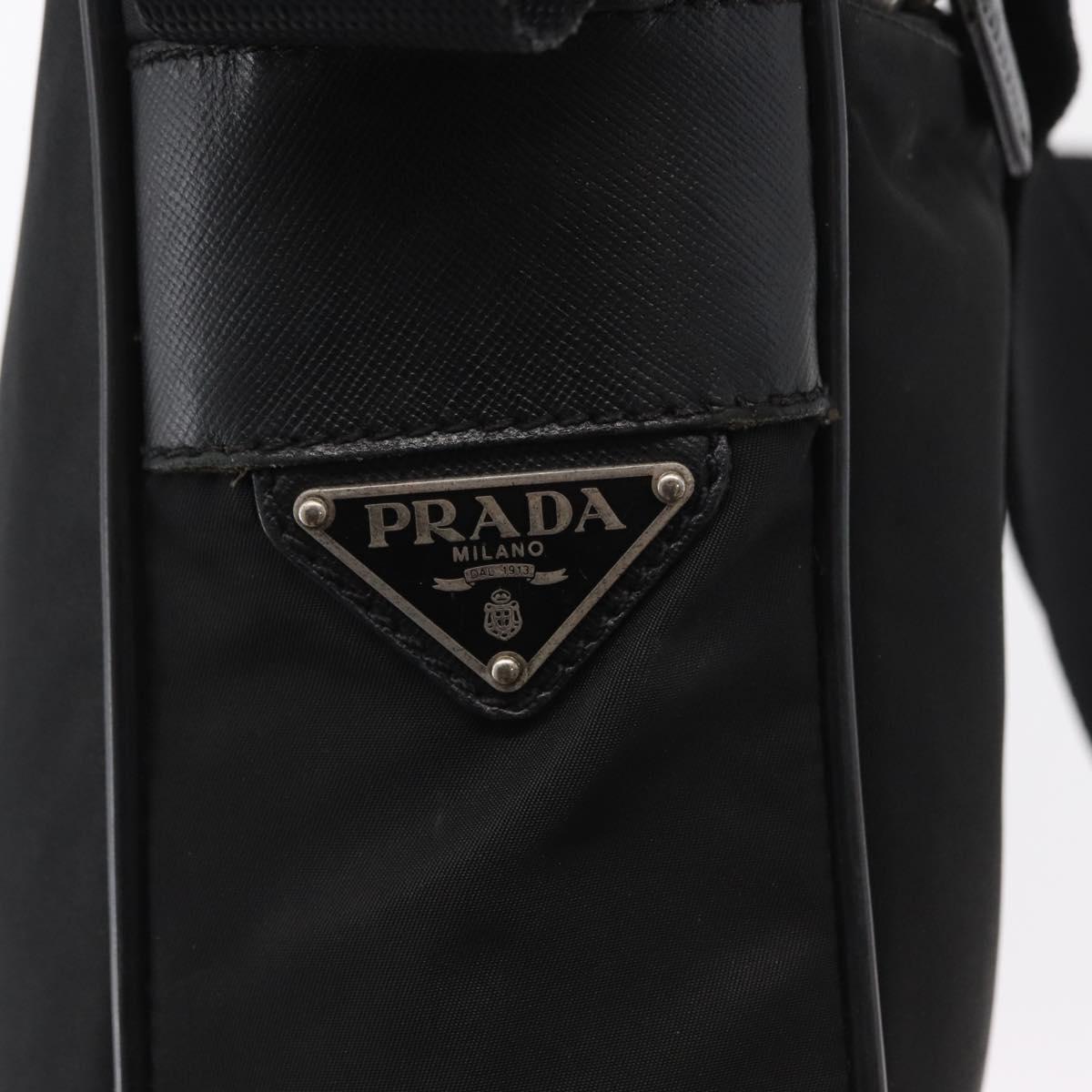PRADA Shoulder Bag Nylon Black Silver Auth ka1477