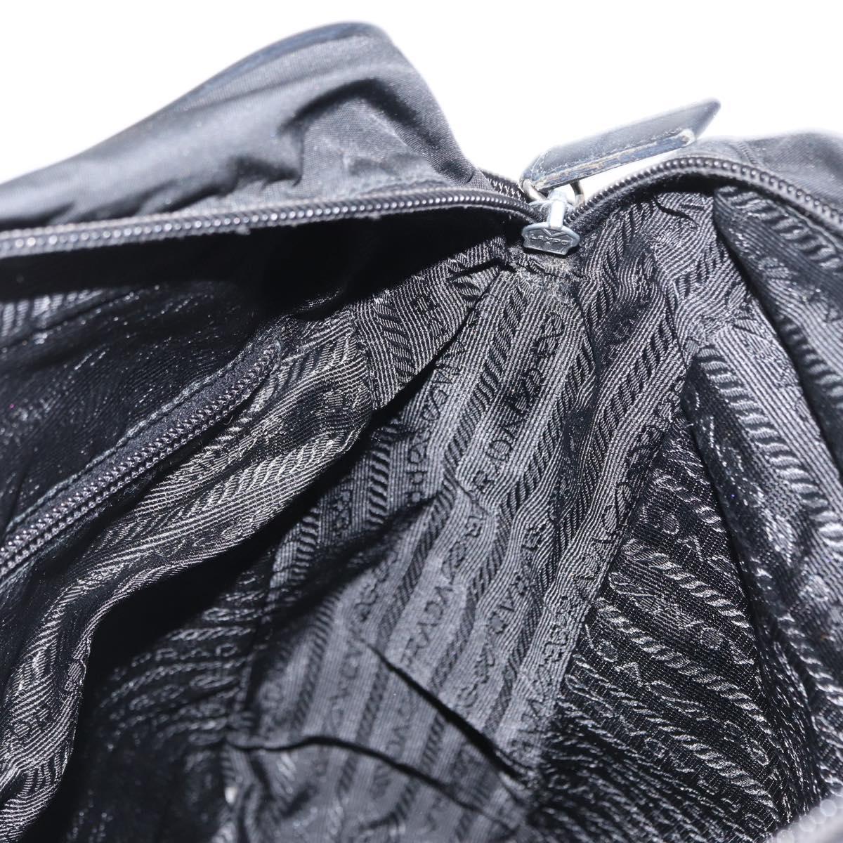 PRADA Shoulder Bag Nylon Black Silver Auth ka1477