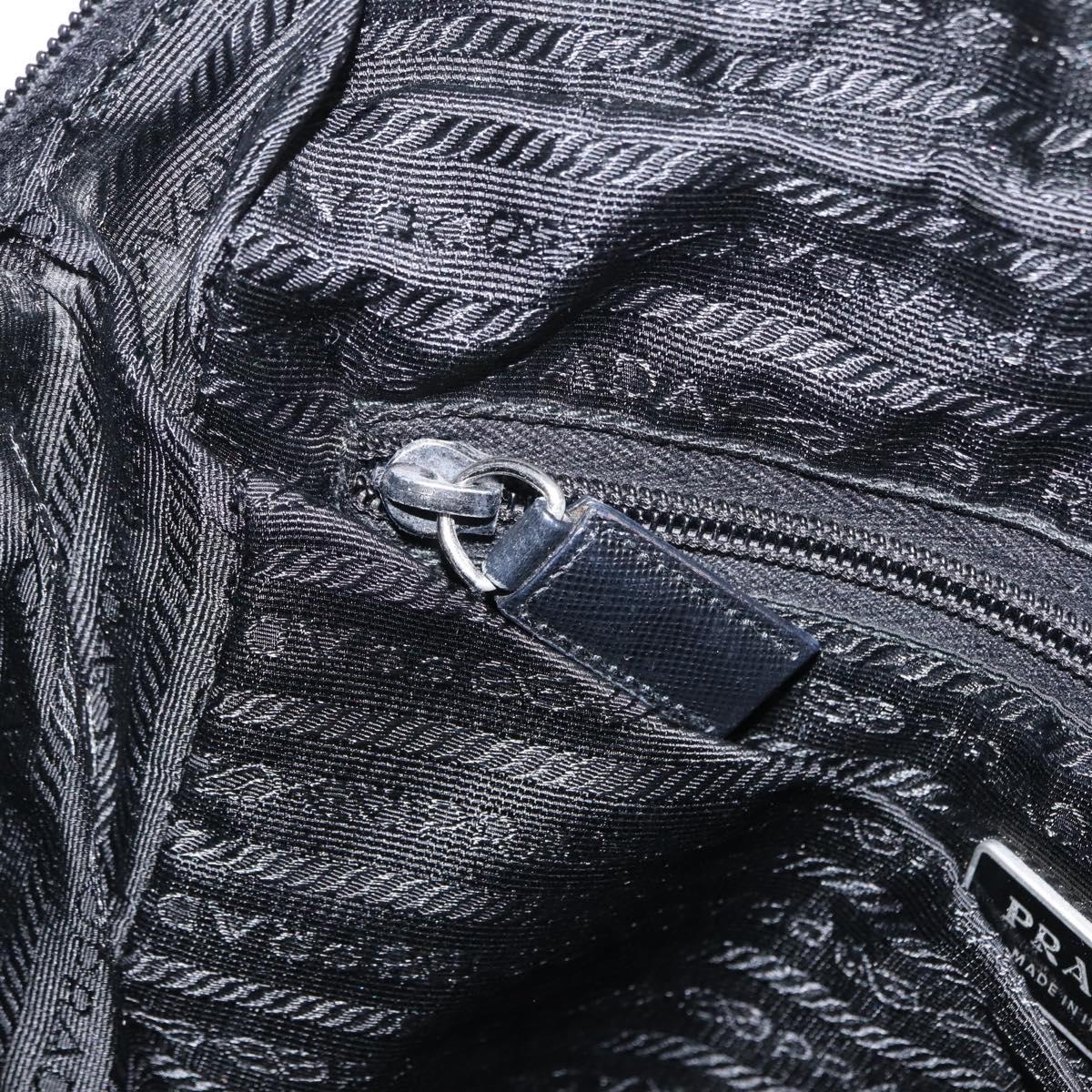PRADA Shoulder Bag Nylon Black Silver Auth ka1477