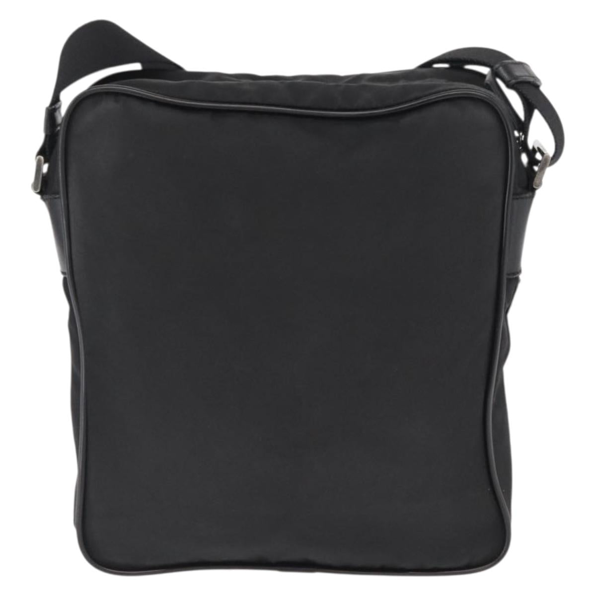 PRADA Shoulder Bag Nylon Black Silver Auth ka1477