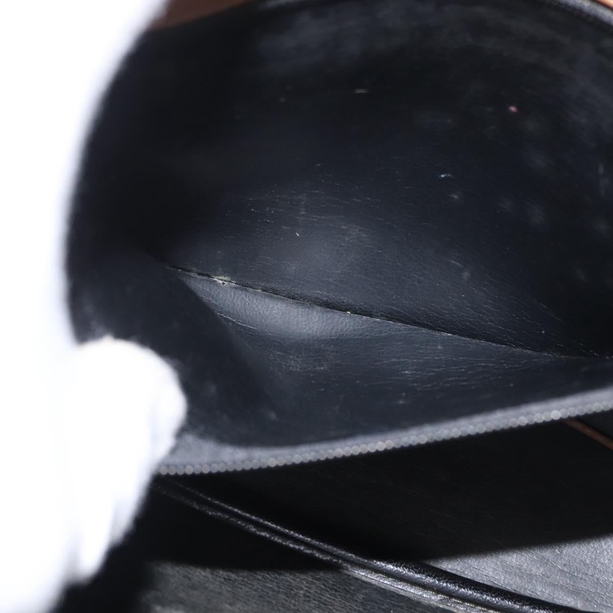 Christian Dior Shoulder Bag Leather Khaki Gold Auth ka1481