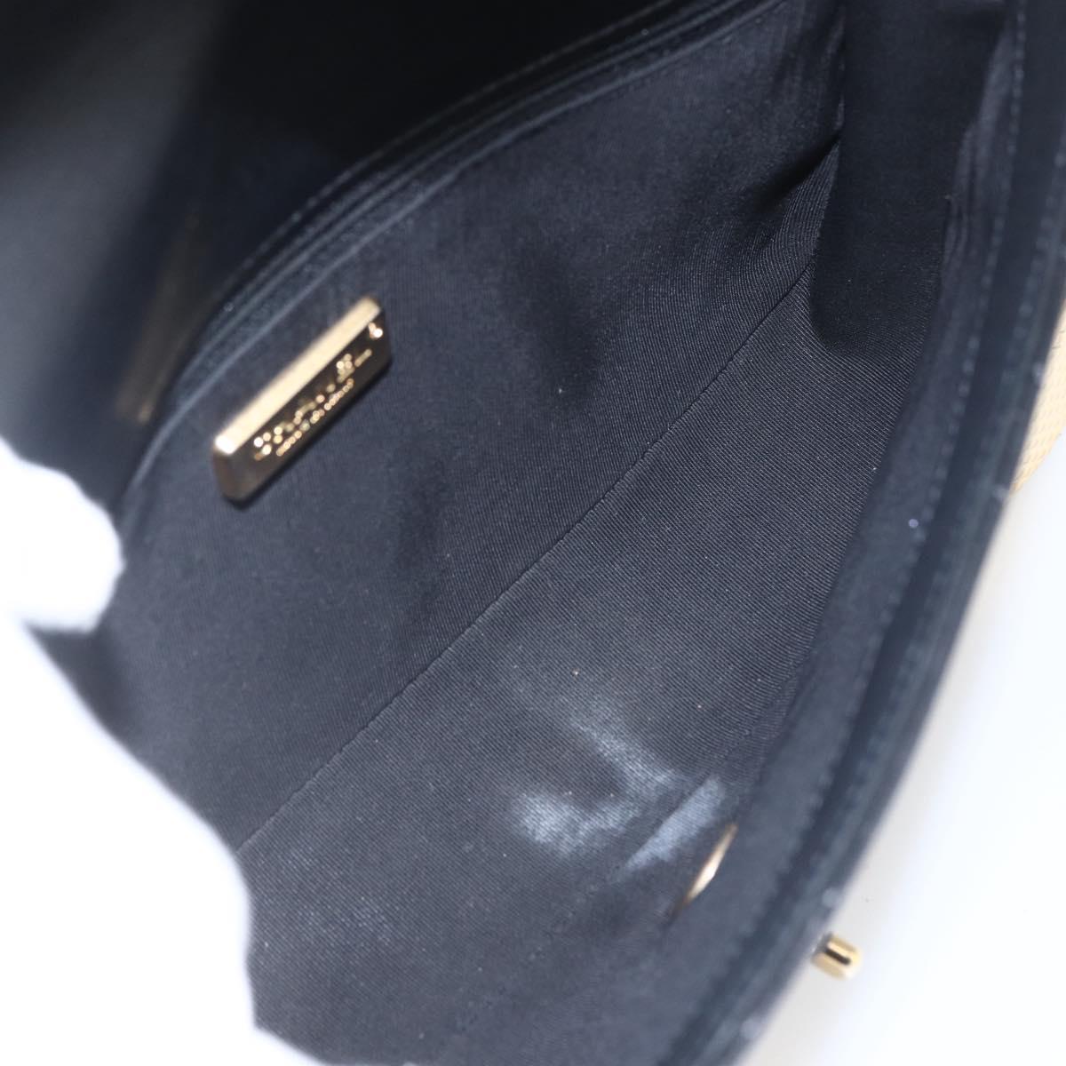 CHANEL V Stitch Chevron Chain Shoulder Bag Lamb Skin Black Gold CC Auth ka1483SAM
