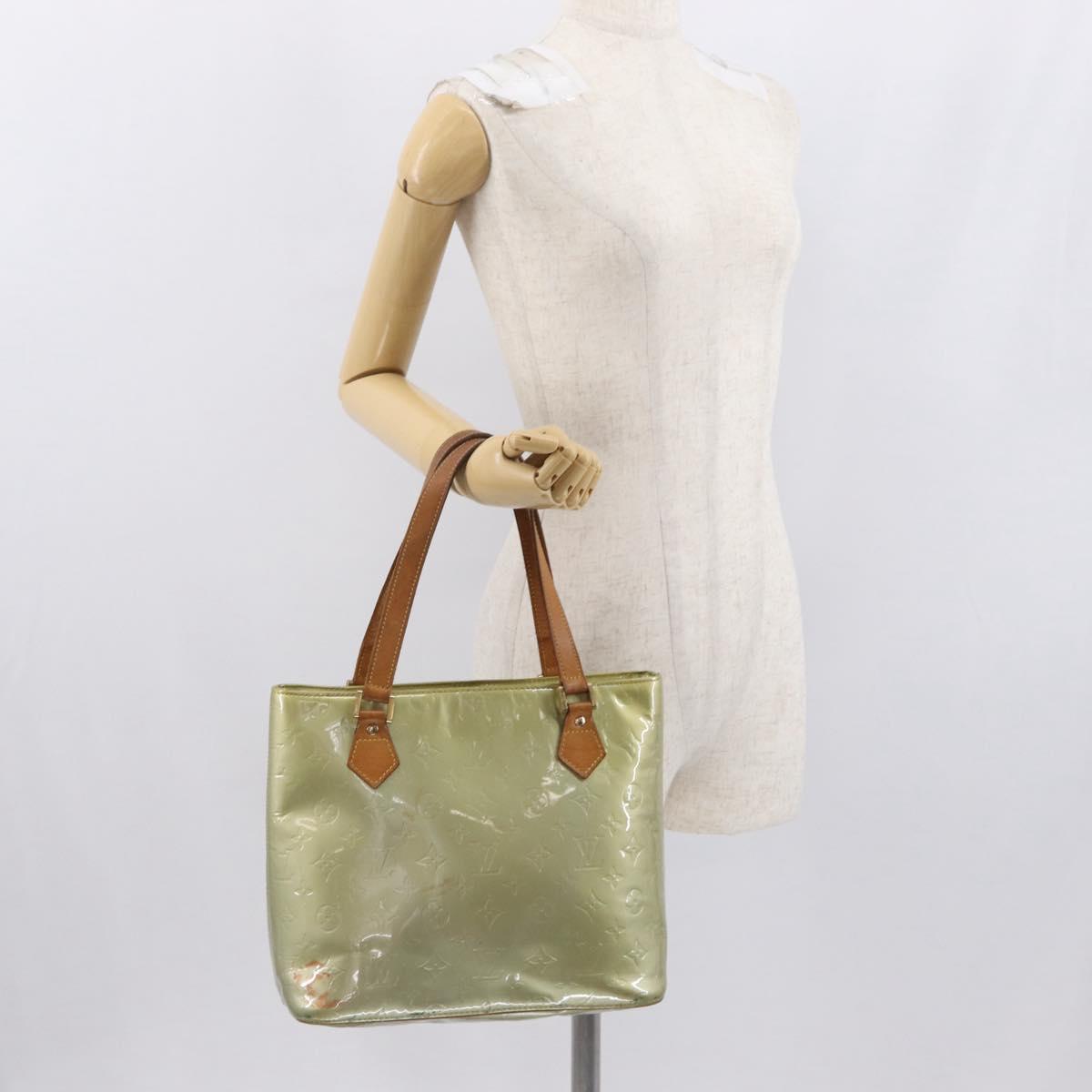 LOUIS VUITTON Monogram Vernis Houston Hand Bag Gris M91053 LV Auth ka1489