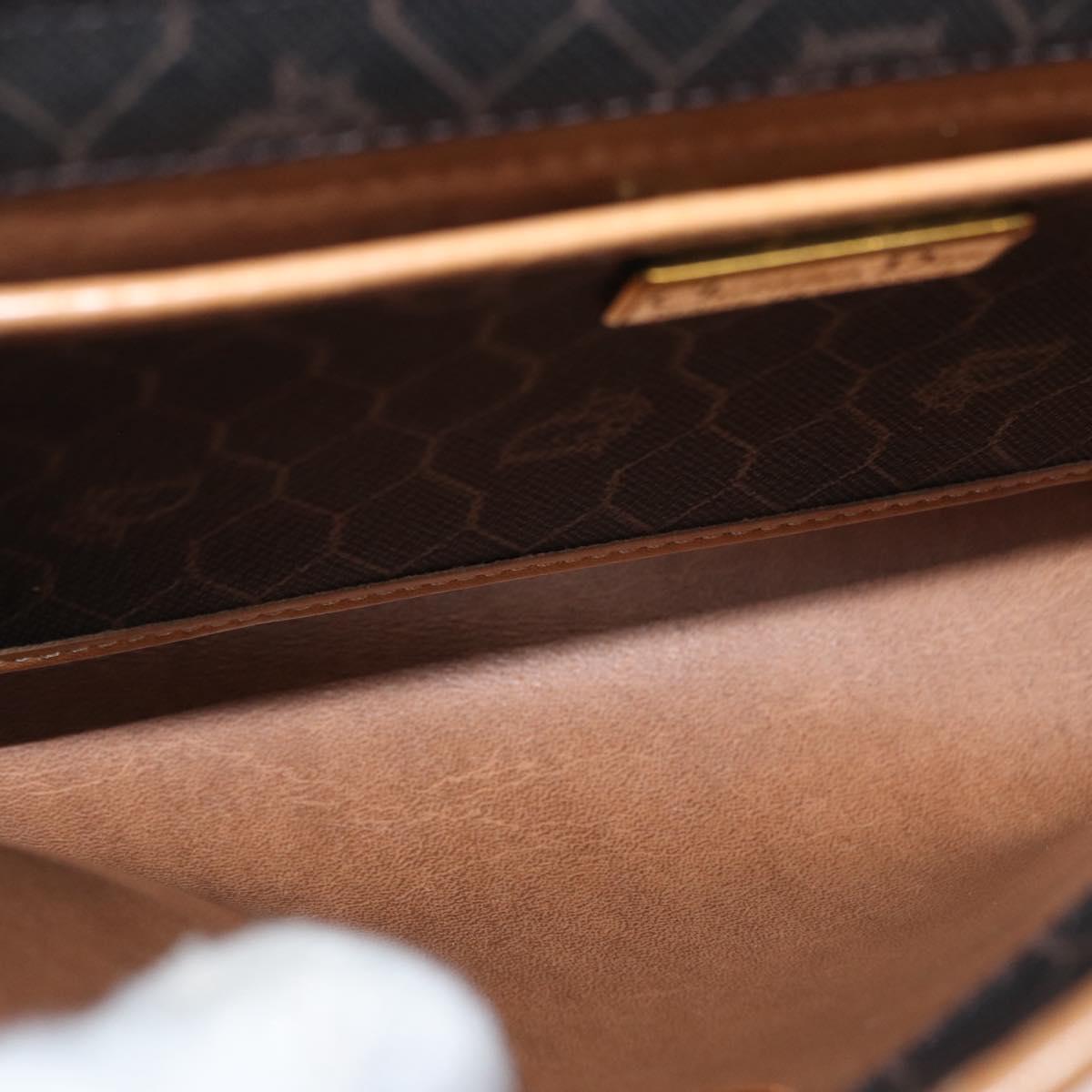 Christian Dior Honeycomb Canvas Shoulder Bag Black Gold Auth ka1495