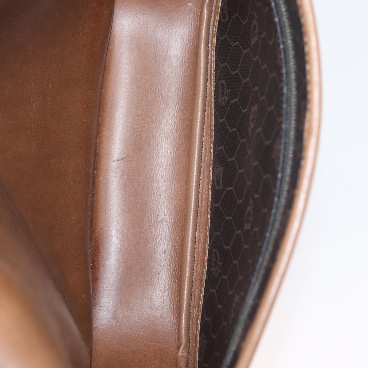 Christian Dior Honeycomb Canvas Shoulder Bag Black Gold Auth ka1496
