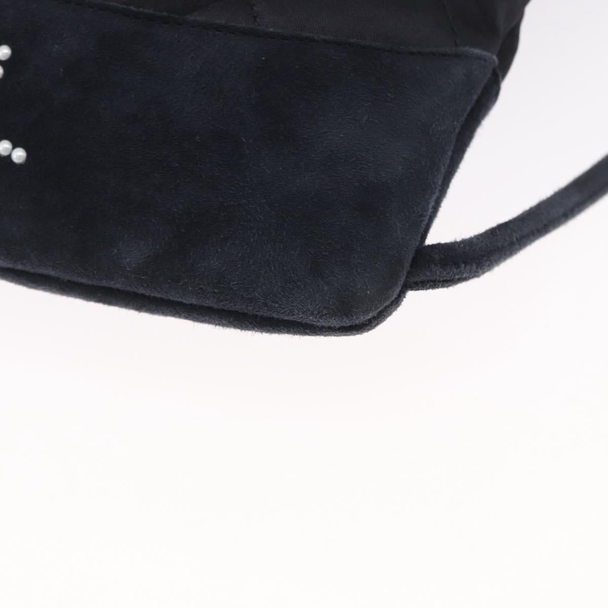 CHANEL Matelasse Backpack Satin Navy CC Auth ka1497