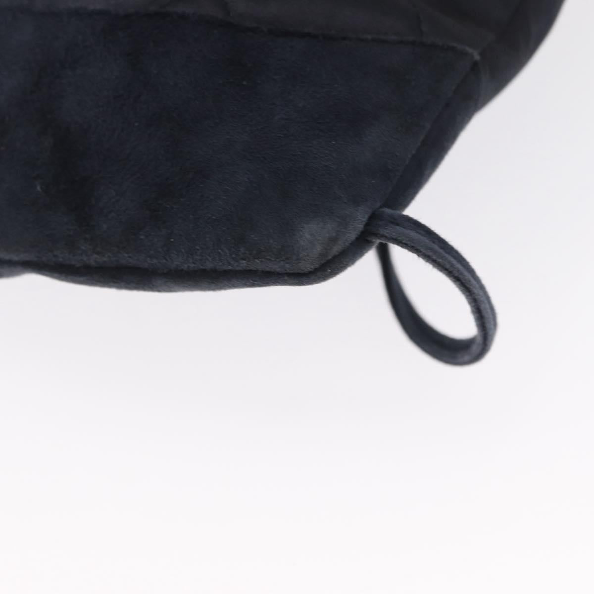 CHANEL Matelasse Backpack Satin Navy CC Auth ka1497