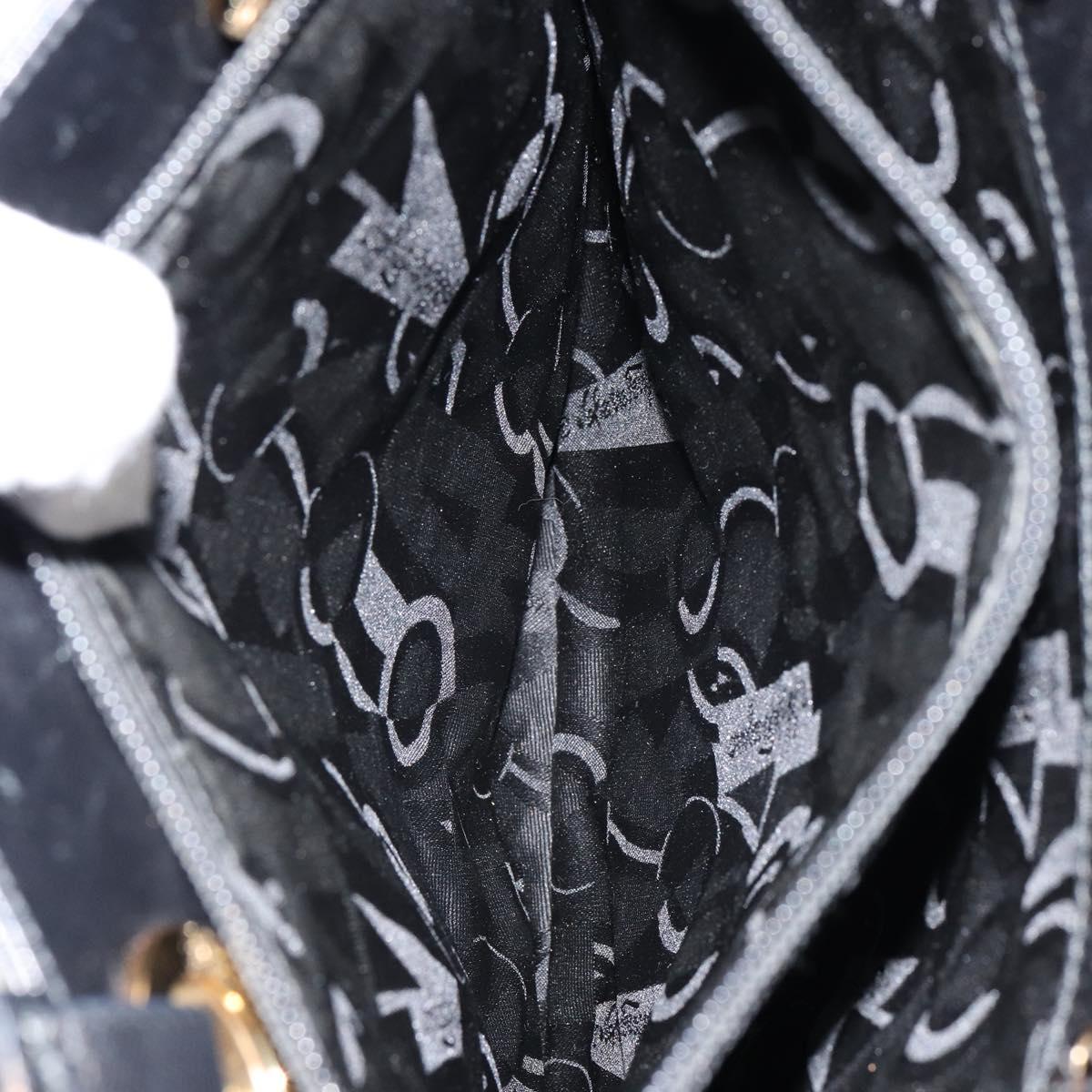 Salvatore Ferragamo Hand Bag Leather Gold Black Auth ka150