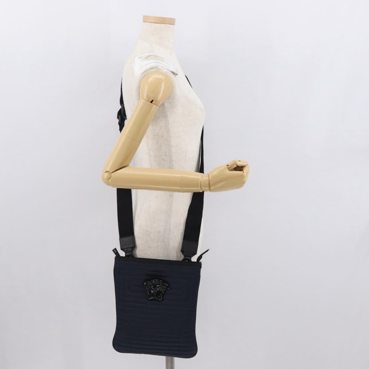 VERSACE Shoulder Bag Nylon Navy Auth ka1505