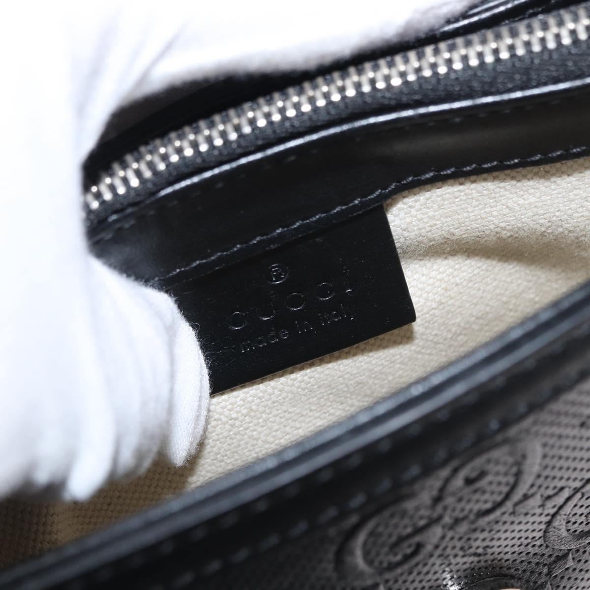 GUCCI GG Emboss Shoulder Bag Black Silver 625782 Auth ka1507