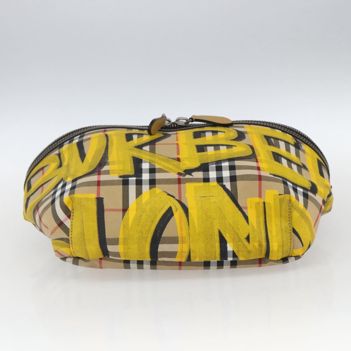 BURBERRY Nova Check Body Bag Canvas Beige Yellow Auth ka1508M
