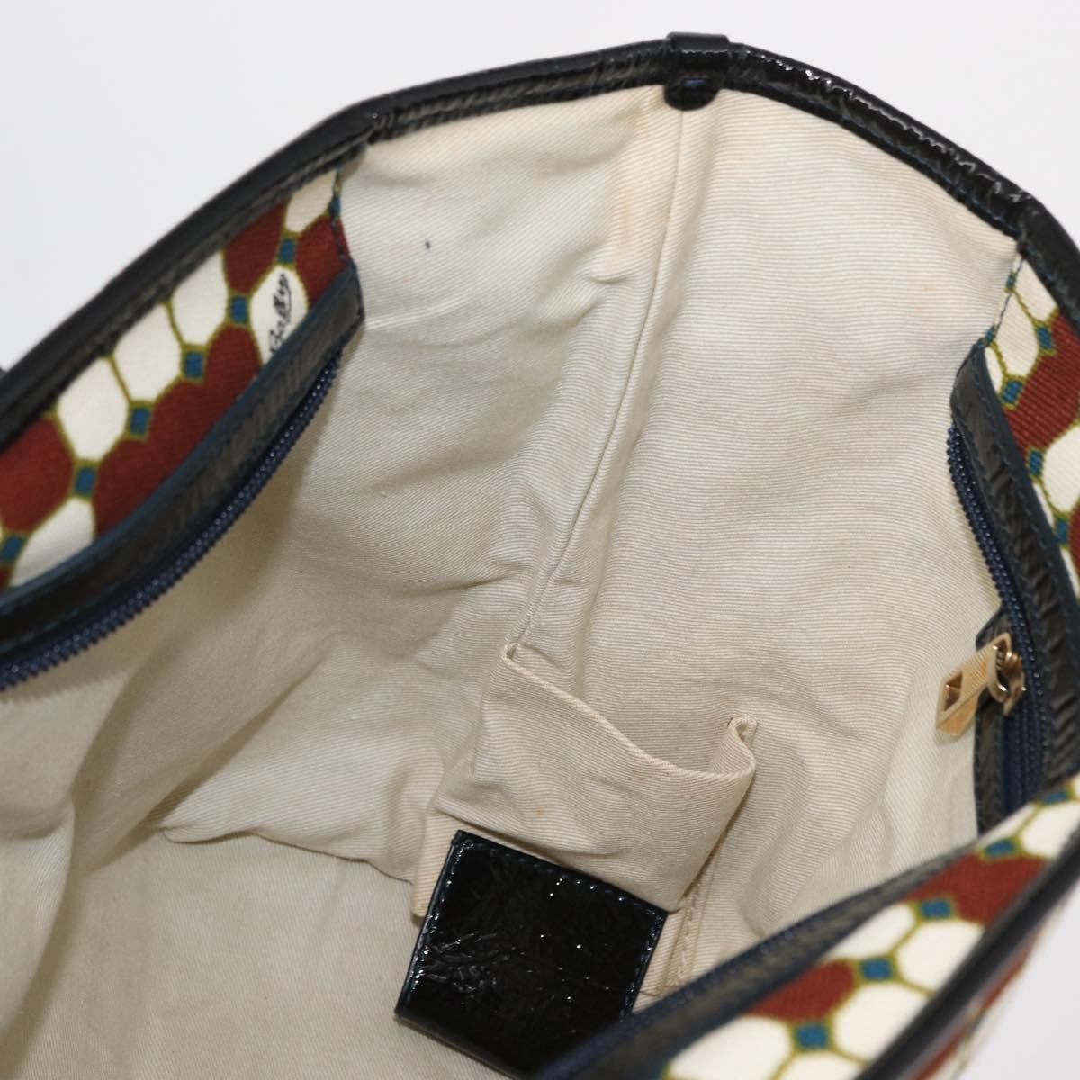BALLY Hand Bag Canvas Gold Brown Auth ka1509