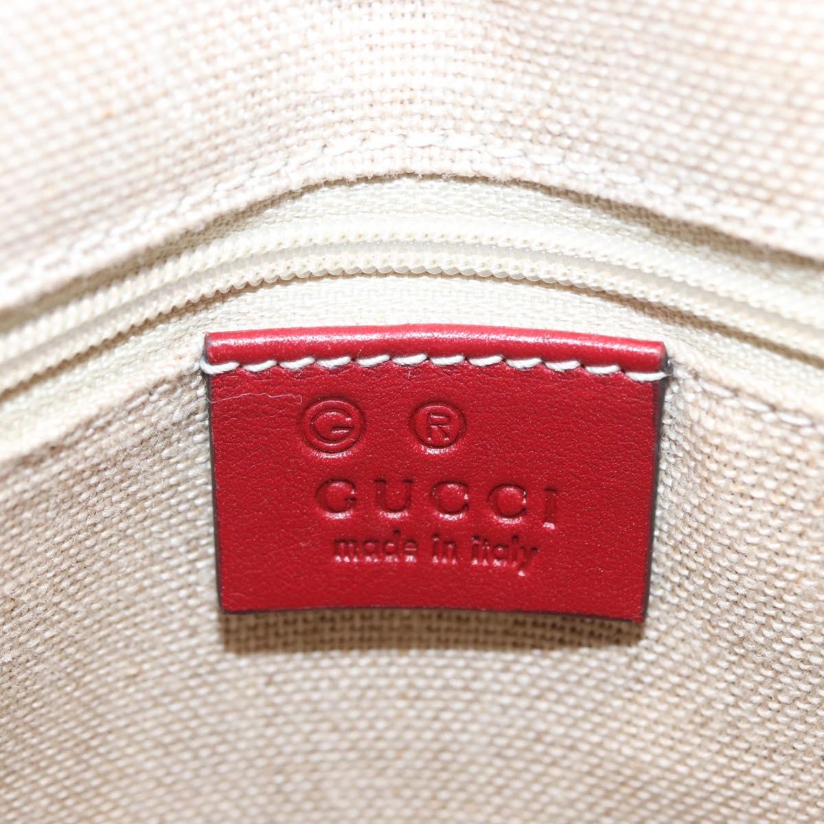 GUCCI Micro GG Canvas Hand Bag Leather Red Gold 449656 Auth ka1512
