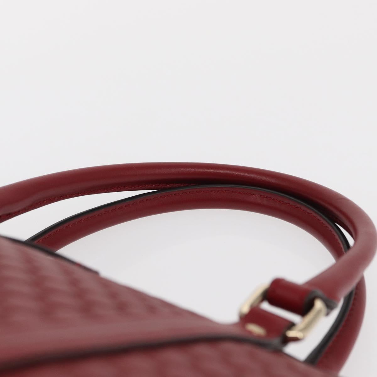 GUCCI Micro GG Canvas Hand Bag Leather Red Gold 449656 Auth ka1512