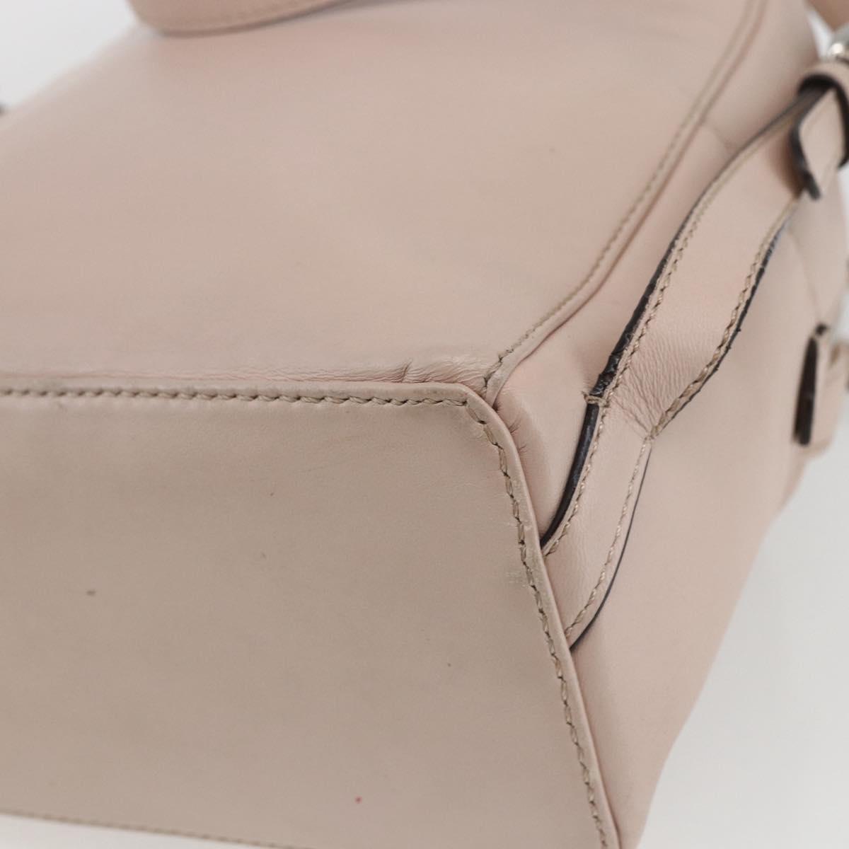 FENDI By The Way Backpack Leather Beige Silver Auth ka1520M